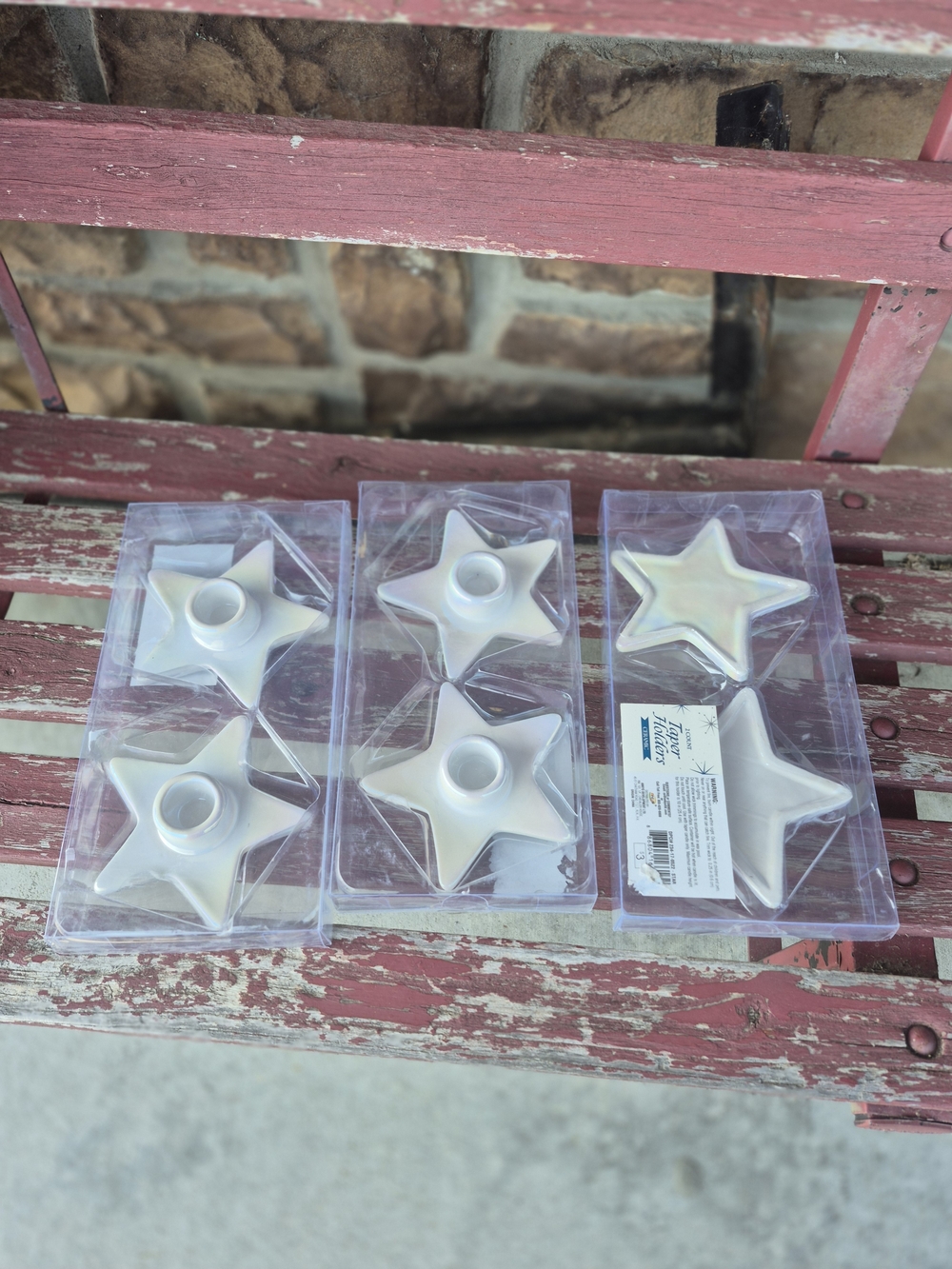 Star-Shaped Ceramic Tea Light Holders - White